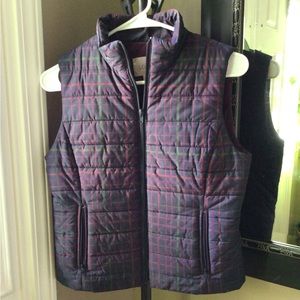 Loft Plaid Puffer Vest XS